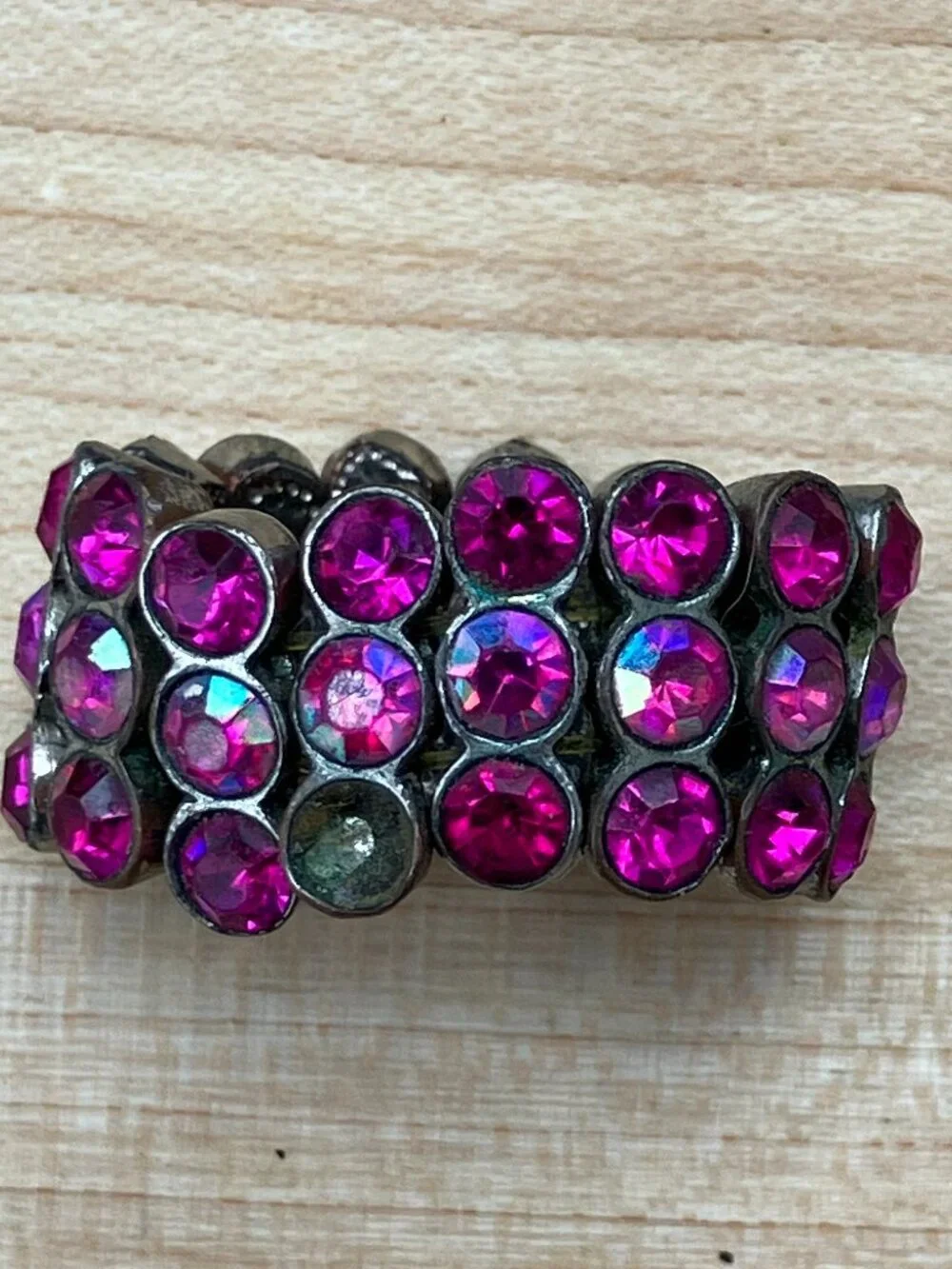 ✨ Y2K Retro Fuchsia Rhinestone Statement Stretch Ring ✨
